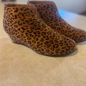 Dominique Leopard Print Ankle Booties